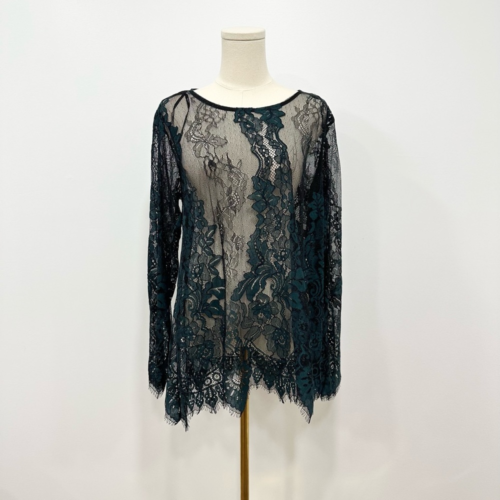 CITY CHIC Royal Lace Top emerald - Picture 9 of 12
